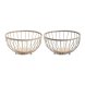 Fruktskl Home ESPRIT Beige Rosa Metall Gummitr 25 x 25 x 13 cm