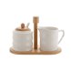 Sockerstrare Home ESPRIT Vit Bambu Porslin 19,5 x 9 x 17 cm 2 D