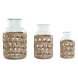 Vas Home ESPRIT Naturell Glas 18,3 x 18,3 x 30 cm (3 Delar)