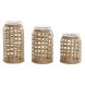 Set med 3 Vasar Home ESPRIT Naturell Glas 11 x 11 x 21 cm (3 Del