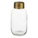 Vas Gift Decor Transparent Gyllene Glas Slt 11,5 x 24 x 11,5 cm