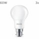 LED-lampa Philips 60 W Matt Varmvit F 8 W 60 W B22 3 antal (2700