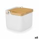 Saltkar med lock Kinvara B5001 Vit Brun Keramik Bambu 800 ml 12