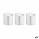Set med levande ljus LED Silvrig 3,7 x 3,7 x 5 cm (12 antal)