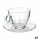 Kopp med assiett Transparent Glas 170 ml (6 antal)