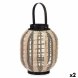 Lykta Gift Decor D23026S Svart Beige Tr Tyg Glas Lykta 27 x 32