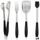 Set med Redskap fr Barbecue Aktive 4 Delar Grill Rostfritt stl