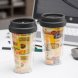 Kaffekopp med lock och dubbla v�ggar