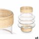 Ljusstakar SG-29857 Transparent Naturell Glas Rattan 18 x 24 x 1