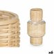 Ljusstakar SG-29653 Transparent Naturell Glas Rattan 15,5 x 31 x