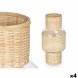 Ljusstakar Gift Decor Transparent Naturell Glas Rattan 18 x 38 x