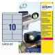 Sj�lvh�ftande produkter/etiketter Avery 20 Blad 96 x 50,8 mm Sil