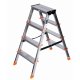 Hoppvikbar trappstege, 4 steg Krause 120403 Silvrig Aluminium