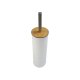 Toalettborste Versa Vit Metall Bambu 38,4 cm