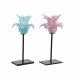 Ljusstakar DKD Home Decor Bl Rosa Metall Glas 12 x 12 x 24 cm (