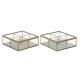 Smyckeskrin DKD Home Decor Grn Ljusgr Metall Glas 15 x 15 x 5,