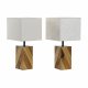 Bordslampa DKD Home Decor 25,5 x 25,05 x 52 cm Gran Naturell Bei