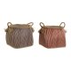 Multifunktionell korg DKD Home Decor Bl Rd Naturell Naturliga