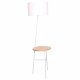 Golvlampa DKD Home Decor Vit Brun Polyester Metall Furu (40 x 65