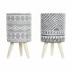 Kruka DKD Home Decor Gr Cement Vit Furu Boho (14,3 x 14,3 x 26,
