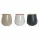 Burk DKD Home Decor Vit Beige Mrkgr 10 x 10 x 13 cm (3 antal)