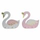 Vggmonterad rockhngare DKD Home Decor Tr Barn Svan 40 x 4 x 3