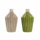Vas DKD Home Decor Porslin Beige Grn Shabby Chic (12.5 x 12.5 x