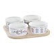 Tilltuggsset DKD Home Decor Bl Naturell Bambu Stengods Medelhav