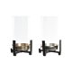 Ljusstakar DKD Home Decor 15 x 15 x 28 cm Champagne Glas Silvrig