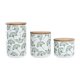 Uppsttning med 3 Burkar DKD Home Decor Naturell Vit Grn Bambu