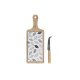 Tilltuggsset DKD Home Decor Vit/Svart Bambu Stengods Blad Cottag
