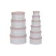 Set med stapelbara frvaringsldor DKD Home Decor Rund Rosa Papp