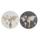 Vggklocka DKD Home Decor Svart Beige Metall MDF Vrldskarta (58