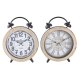 bordsklocka DKD Home Decor Vit Naturell Traditionell (2 antal)