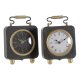 bordsklocka DKD Home Decor Svart Gyllene Silvrig (2 antal)