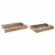 Uppsttning med Brickor DKD Home Decor 2 antal Brun Mrkbrun Man