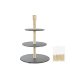Snacksbricka DKD Home Decor Std med tre niver Bambu Skiffer 28