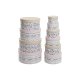 Set med stapelbara frvaringsldor DKD Home Decor djur Rund Vir
