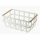 Multifunktionell korg DKD Home Decor Vit Naturell Metall Furu 36