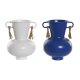 Vas DKD Home Decor Metall Vit Marinbl (12 x 12 x 16 cm) (2 anta
