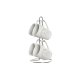 Set med koppar och fat DKD Home Decor Vit Metall Stengods 300 ml