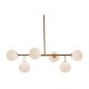 Taklampa DKD Home Decor 83 x 36 x 36 cm Glas Gyllene Metall Vit