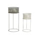 Set med planteringskrl DKD Home Decor 33 x 33 x 70 cm Gr Metal