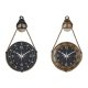 Vggklocka DKD Home Decor 43 x 8 x 71 cm Glas Svart Gyllene Jrn
