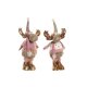 Julgranskula DKD Home Decor Vit Rosa Gyllene Ren 20 x 19 x 50 cm