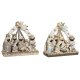 Julkrubba-set DKD Home Decor Bl Vit Brun Harts 23,5 x 8 x 20,5