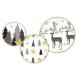 Matservis DKD Home Decor Vit Gr Gyllene Porslin Ren Jul 18 Dela