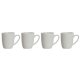 Set med 4 muggar DKD Home Decor Vit Porslin 330 ml 12 x 10 x 9 c