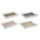 Bricka DKD Home Decor Grn Senap Mrkbrun Ljusrosa Tr MDF 40 x