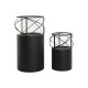 Ljusstakar Home ESPRIT Svart Metall Glas 24,5 x 24,5 x 46 cm (2